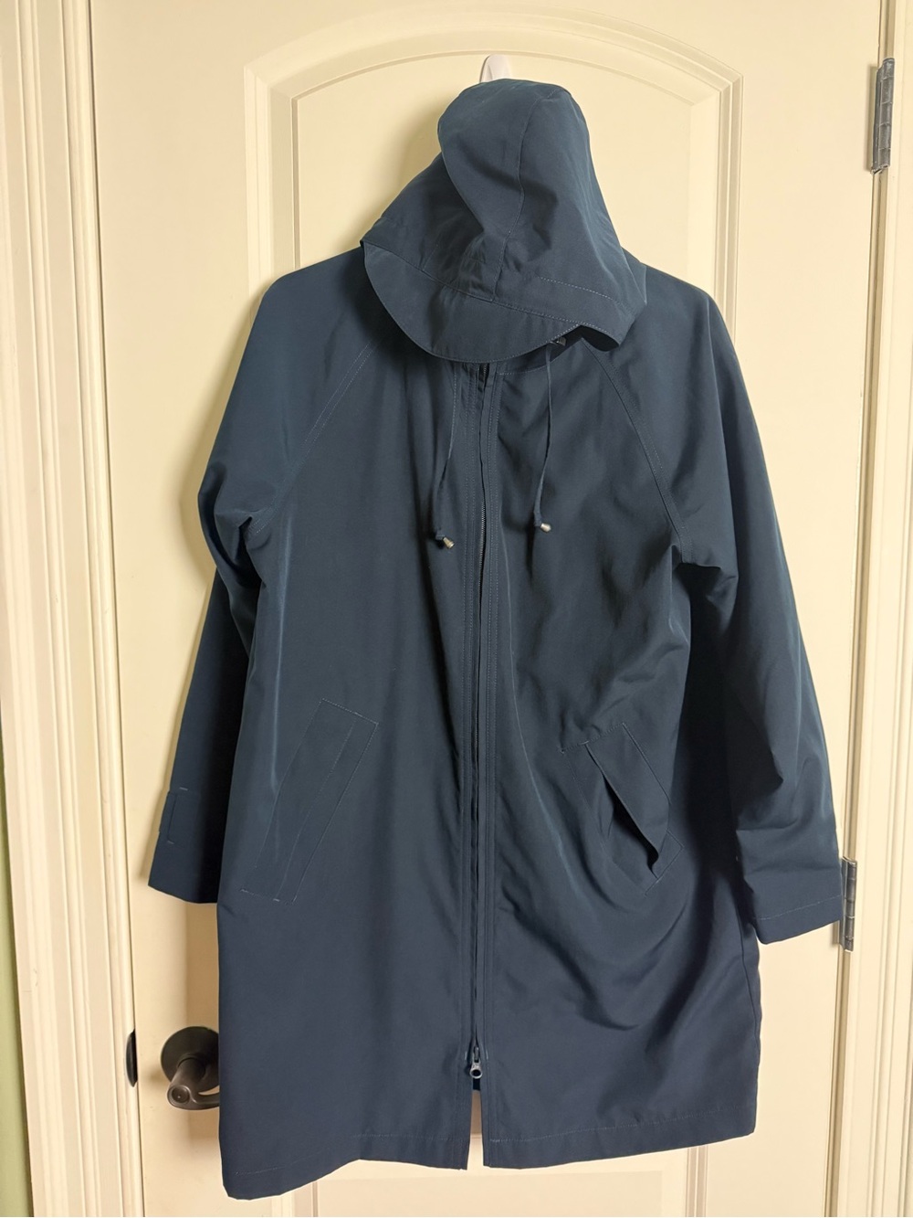 L.L. Bean Navy Hooded Trench Coat